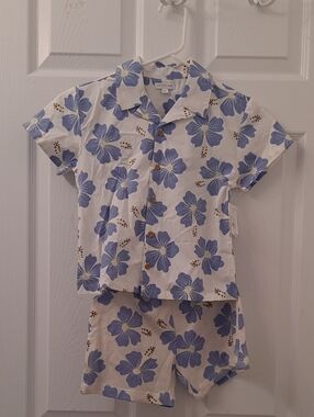 Grayson Mini Kids Matching Set in Blue Floral Print